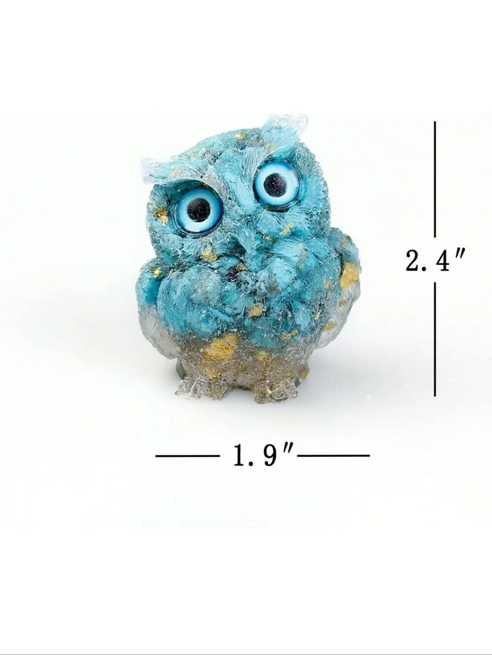 Turquoise Blue Owl Figurine Plush for Small Pets